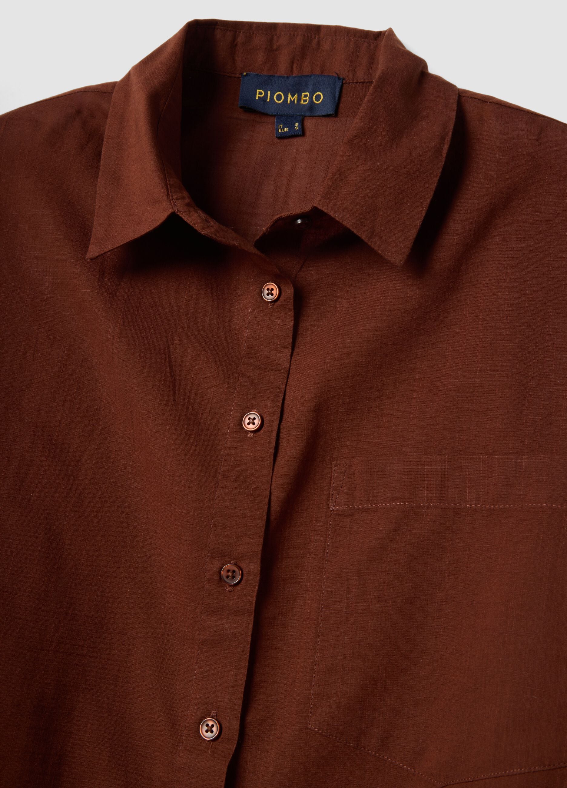 Brown pure cotton oversized shirt