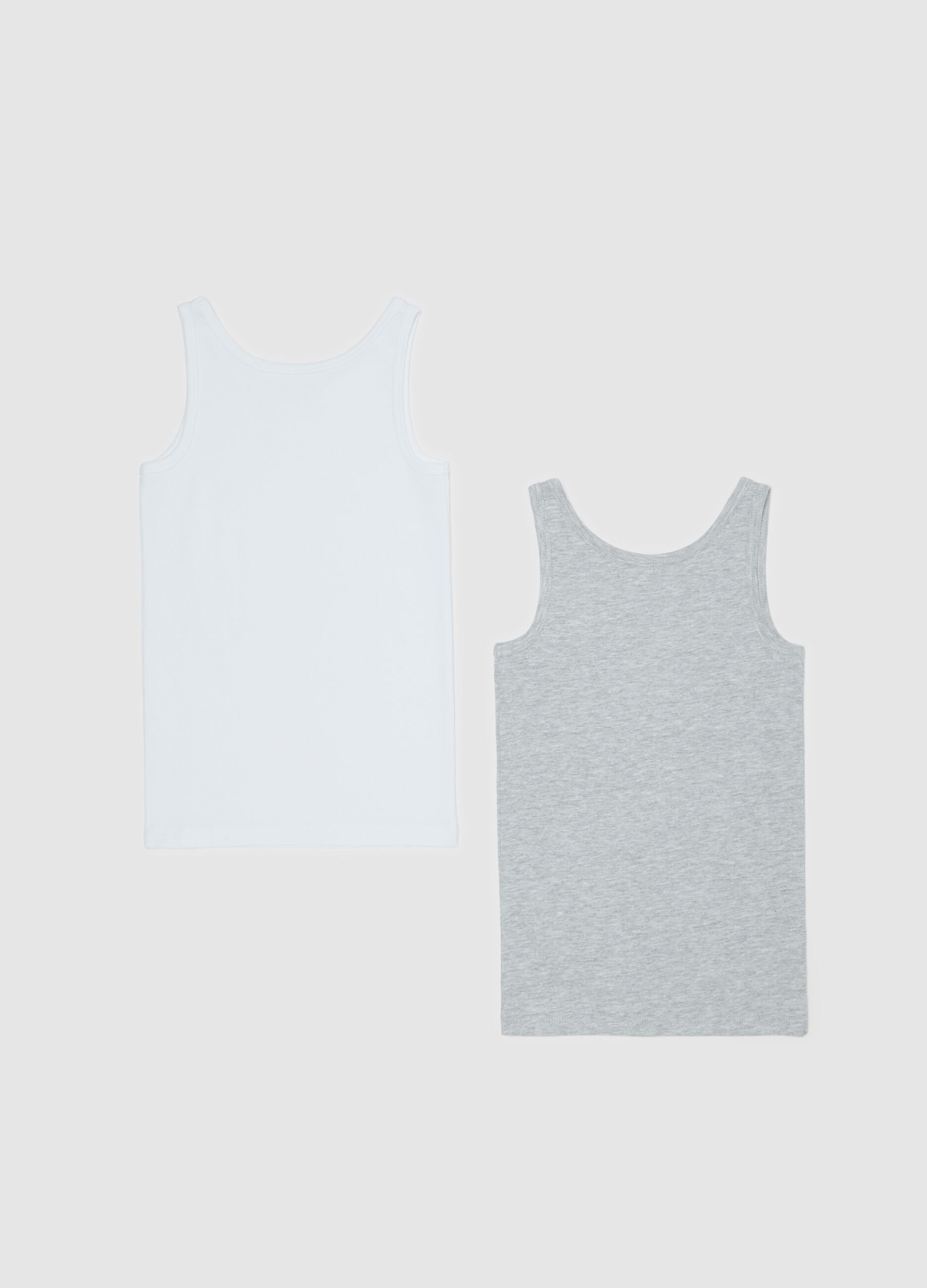 Two-pack racer back vests with round neck