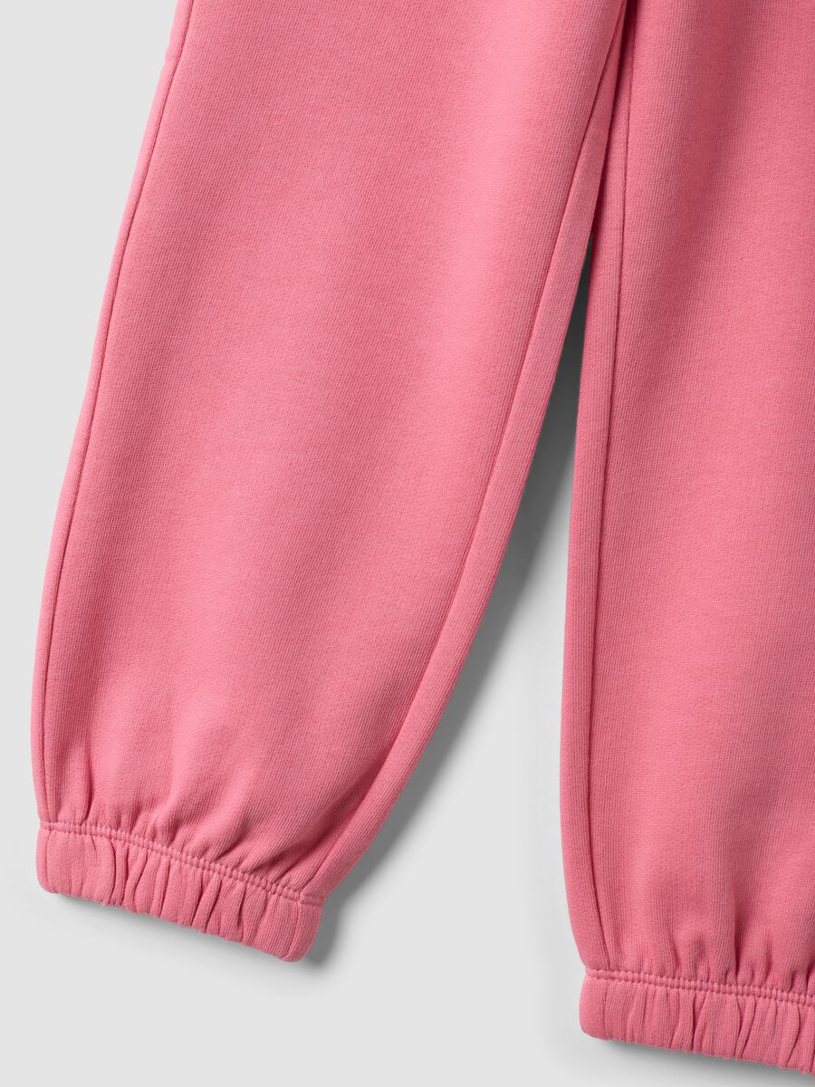 Pink regular-fit fleece cotton joggers_3