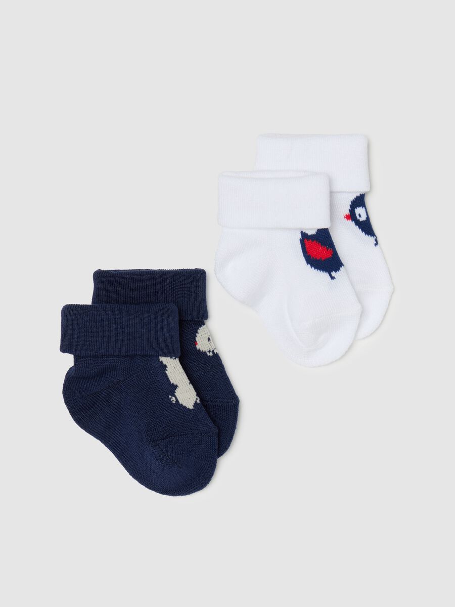 Two-pair pack short socks with animals design_0