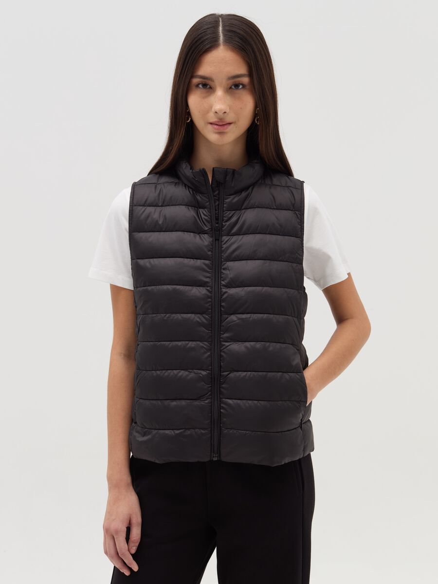 Ultralight gilet with high neck_0