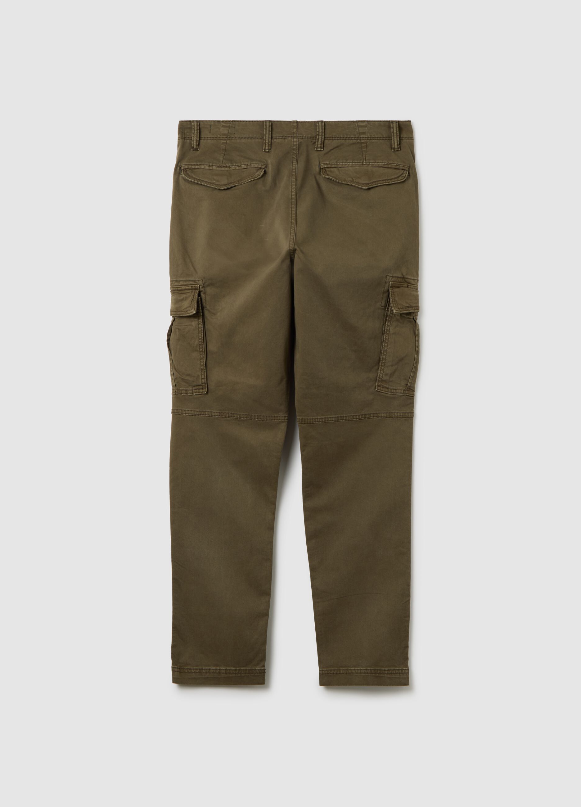 Stretch cotton cargo trousers
