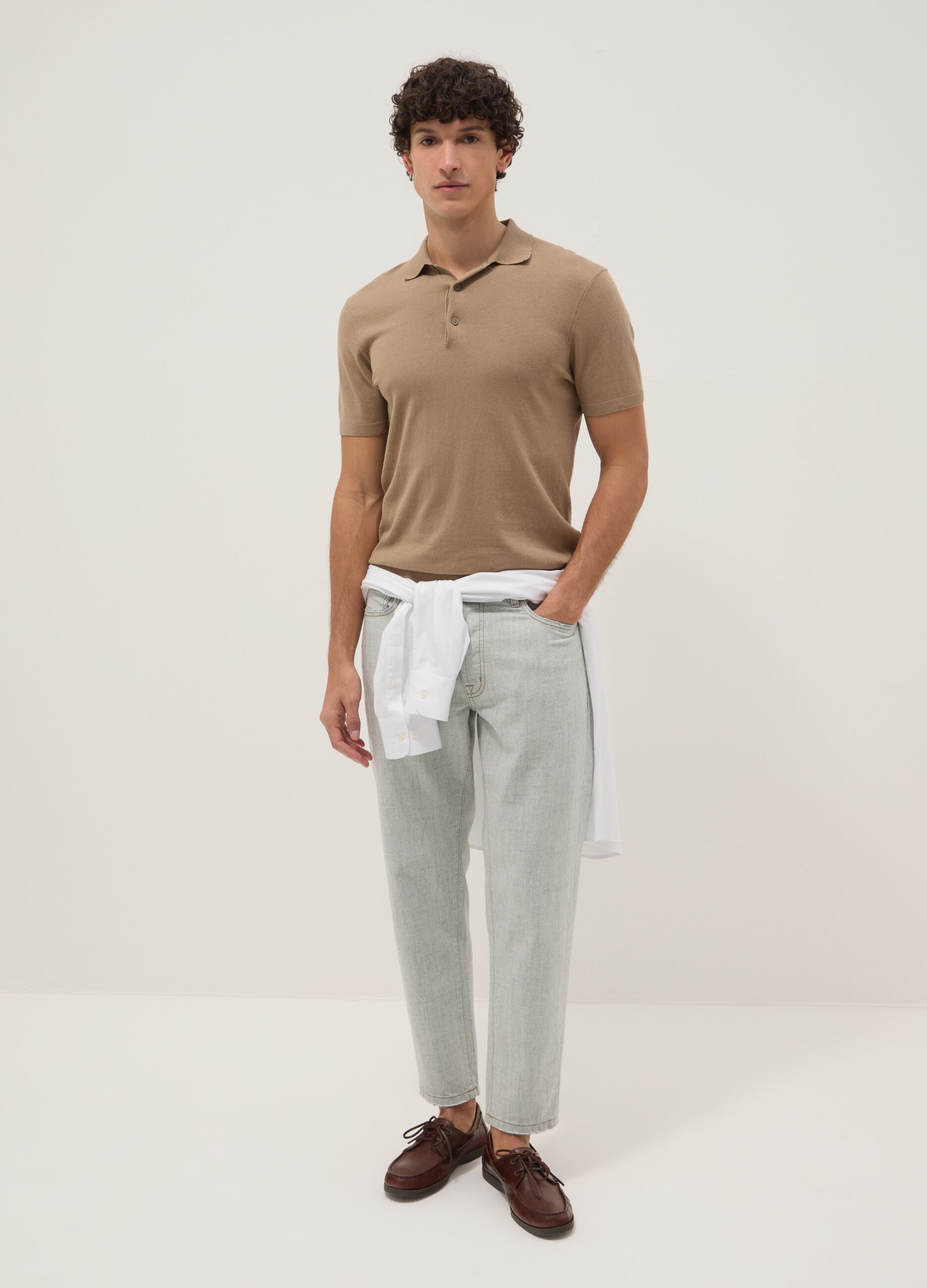 Light Blue Pure Cotton Relaxed-Fit Denim Jeans