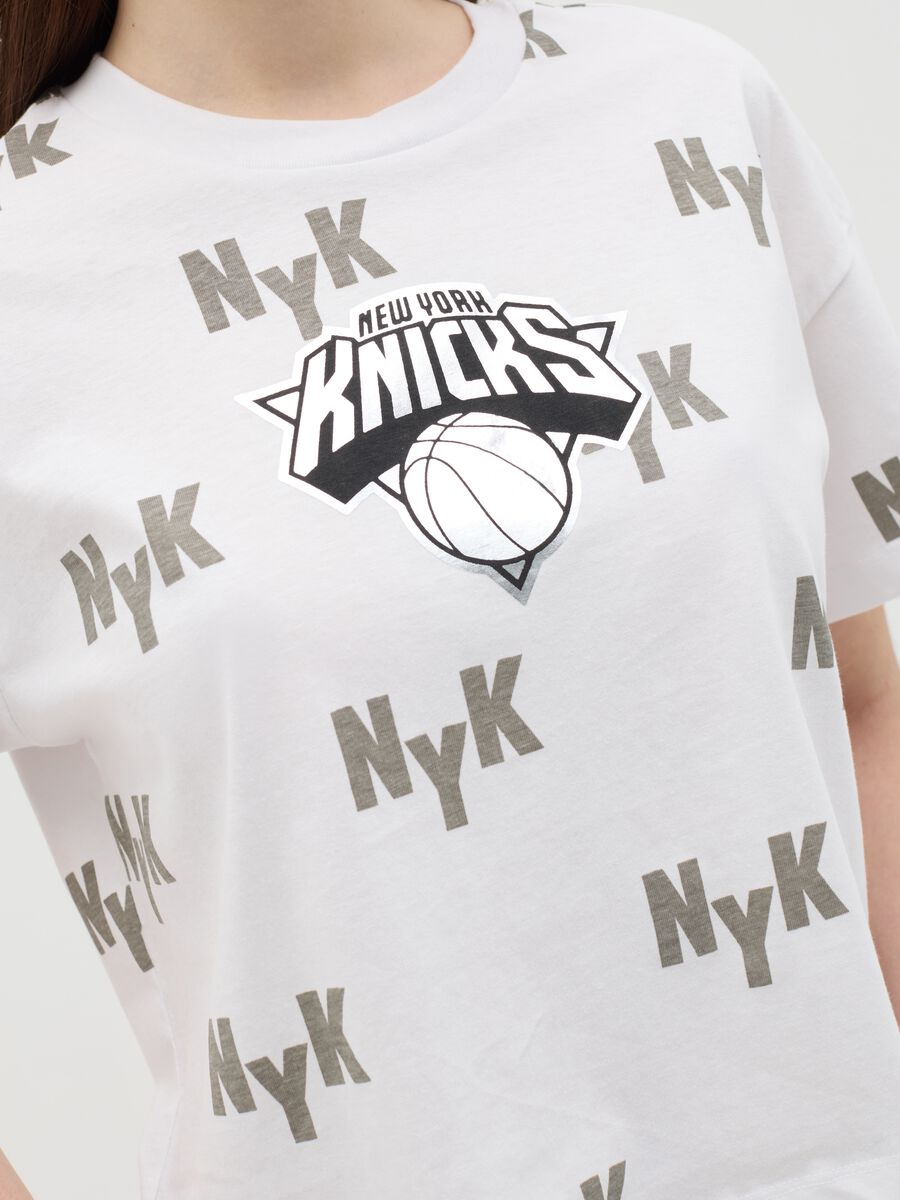 White T-shirt with NBA New York Knicks print_2