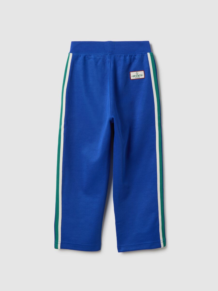 Children's Regular Fit Blue Cotton Blend Trousers_1