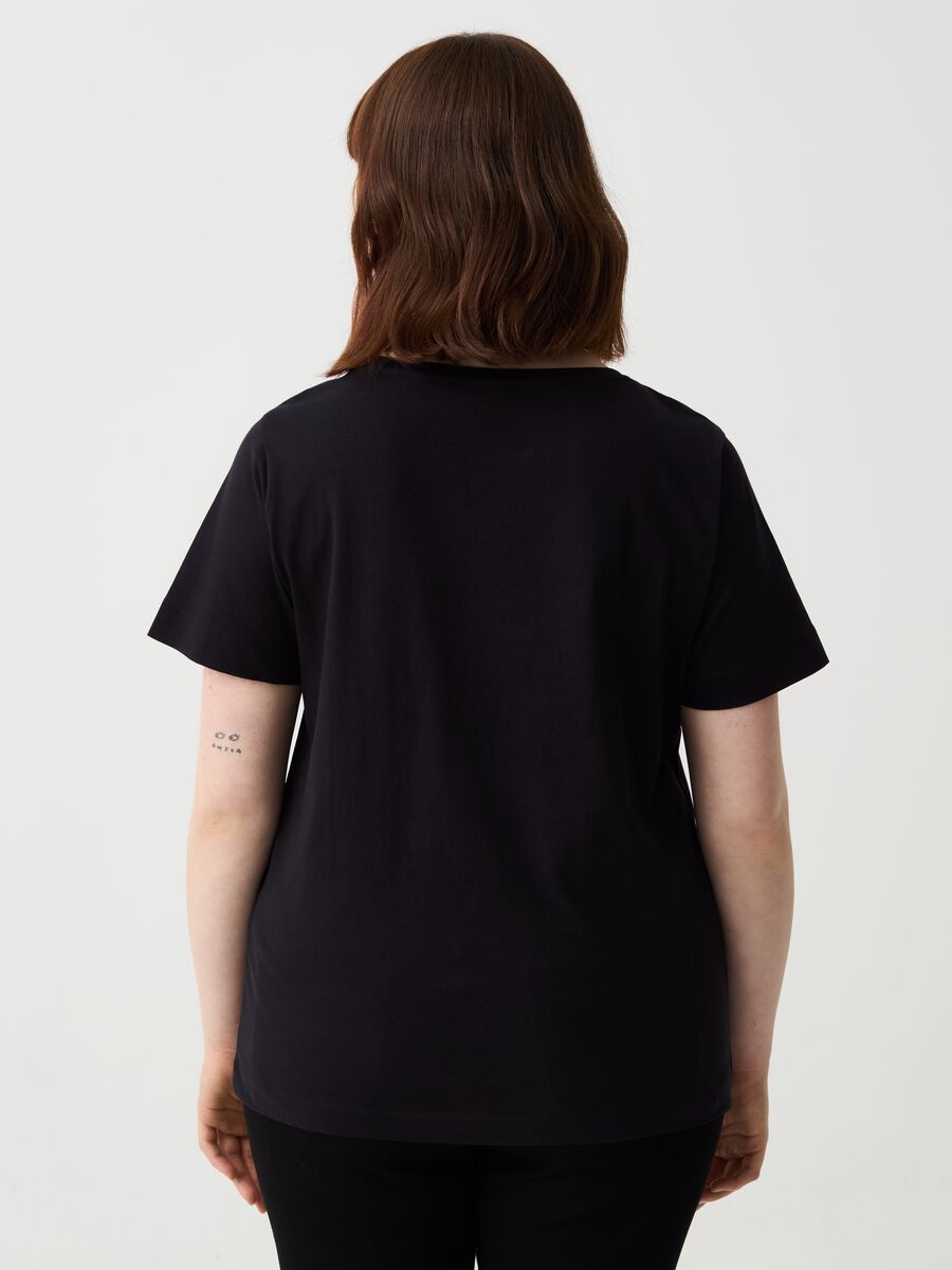 Curvy T-shirt with lettering and mini studs_1