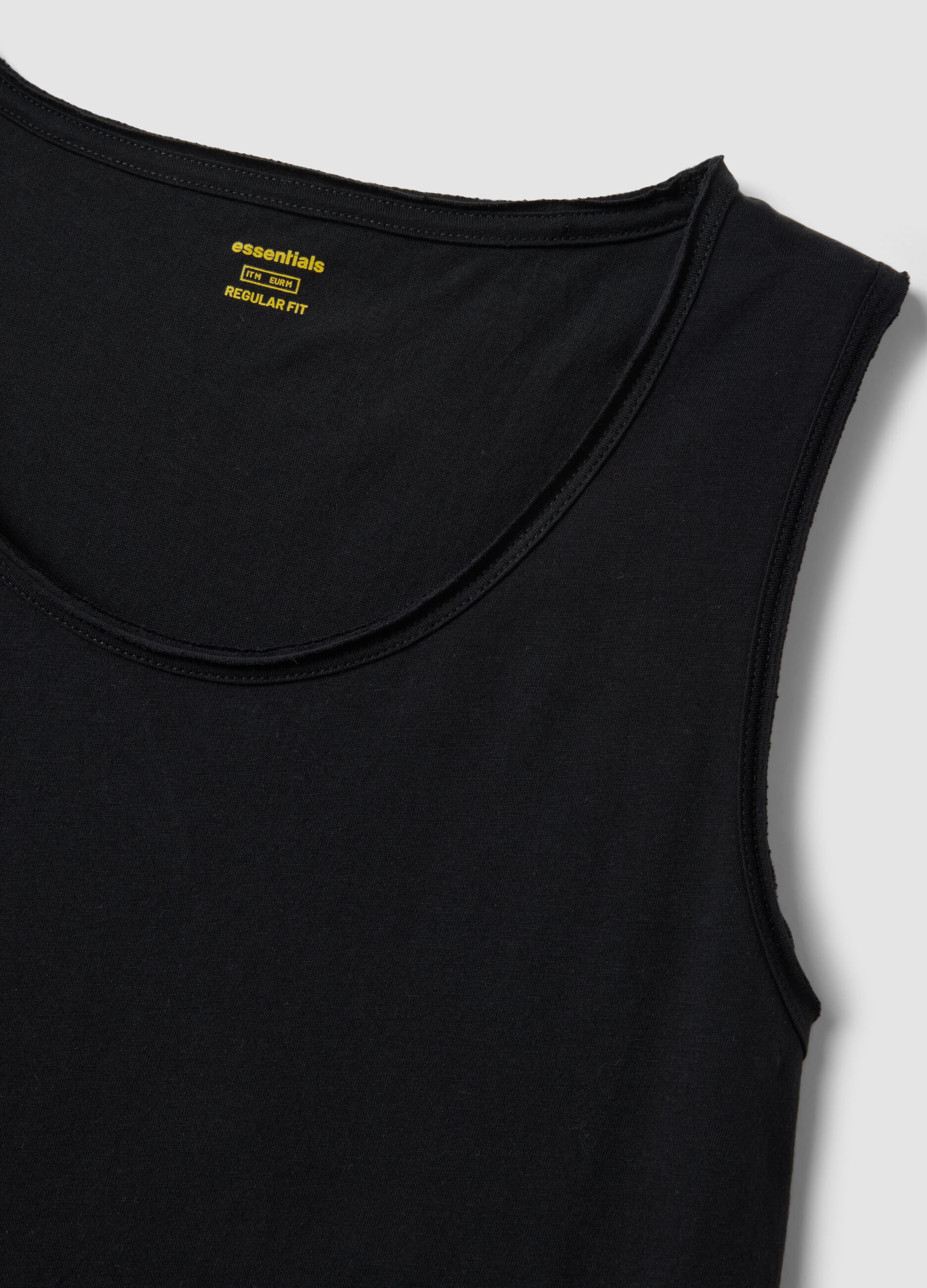 Black pure cotton vest top