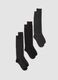 3-pack of long grey and black socks in stretch organic cotton_0