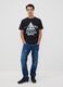 Black pure cotton T-shirt with Pink Floyd print_1