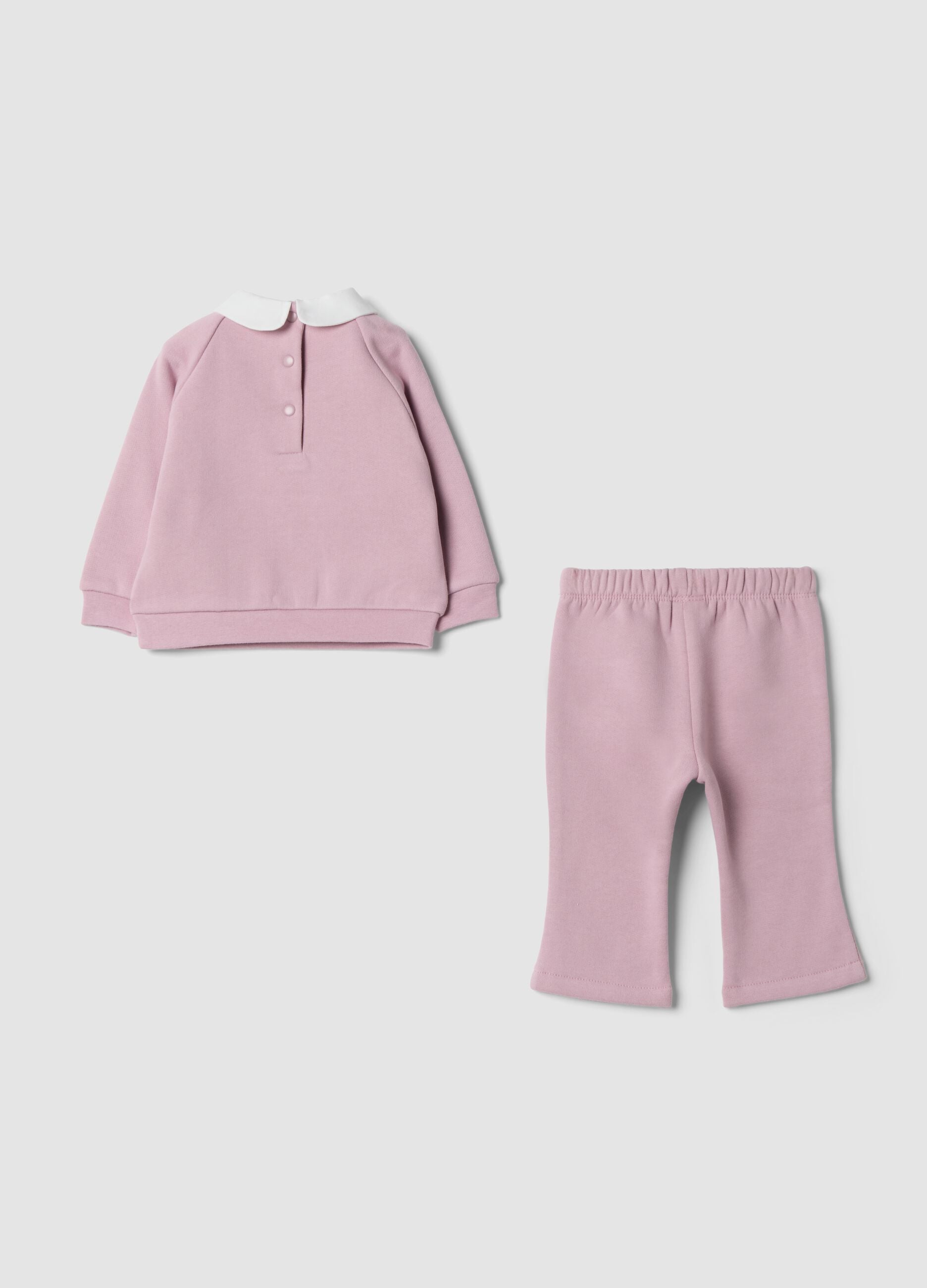 Purple organic cotton set with collar and Disney print