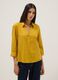 Yellow linen and viscose blend regular-fit shirt with V-neck_2