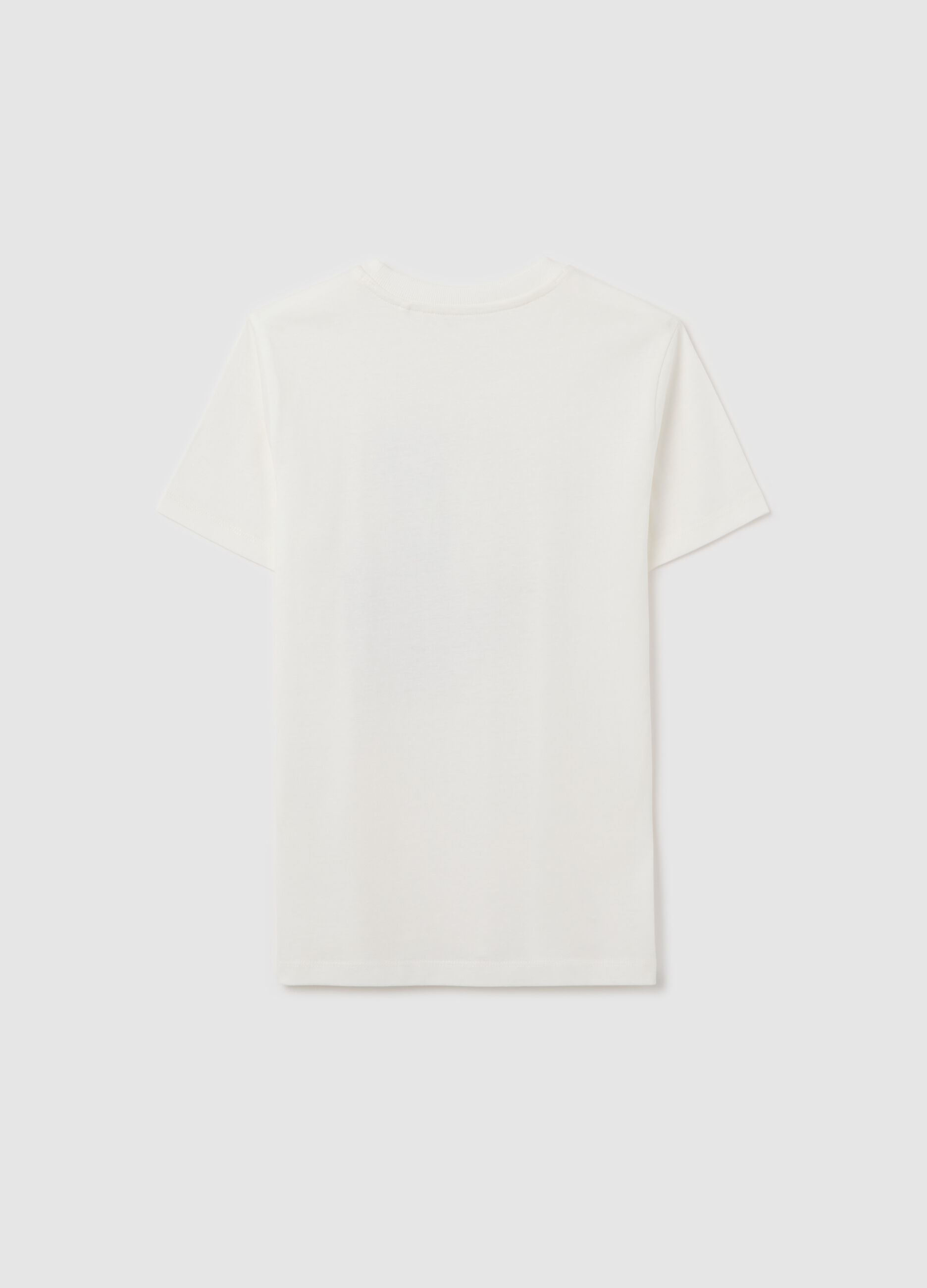 White cotton T-shirt with print