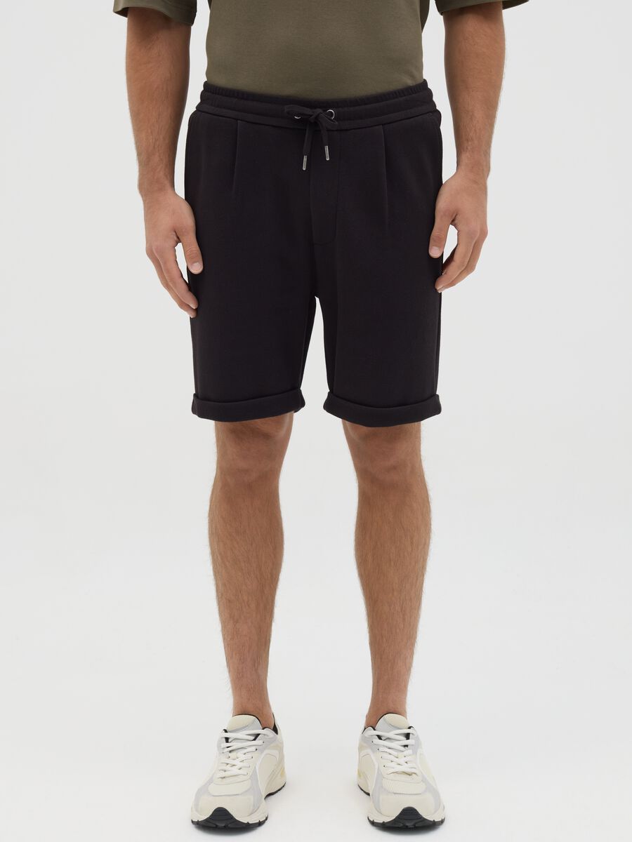 Chino Bermuda shorts in cotton with drawstring_1