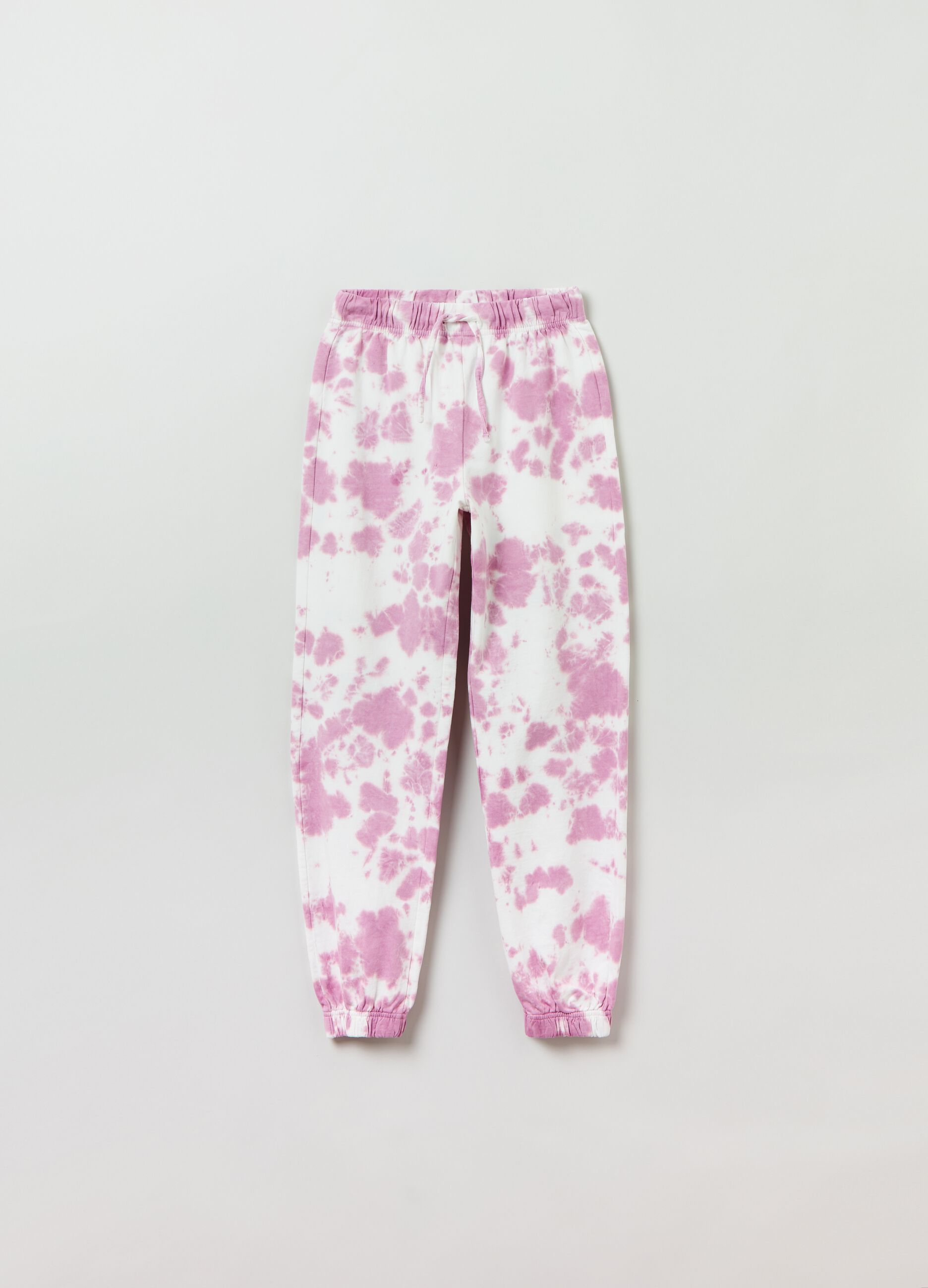 Joggers in cotone con stampa Tie Dye