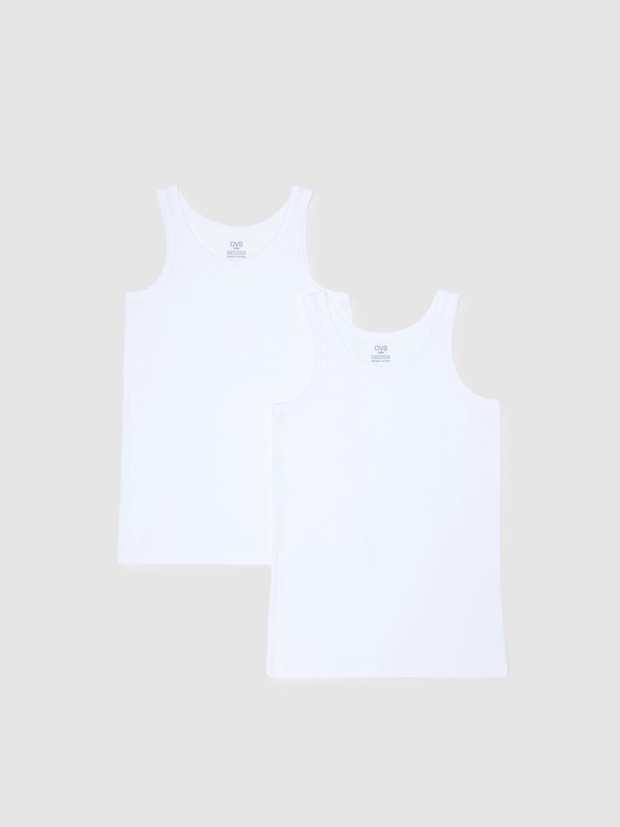 Bipack canottiere bianche da ragazzo in puro cotone regular fit_0