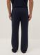 Blue viscose blend pyjama trousers regular fit_2