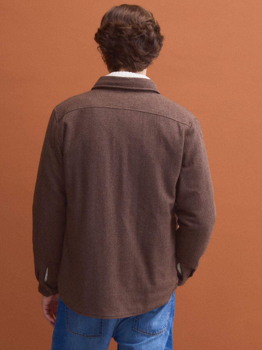 Brown wool-viscose blend shacket_3
