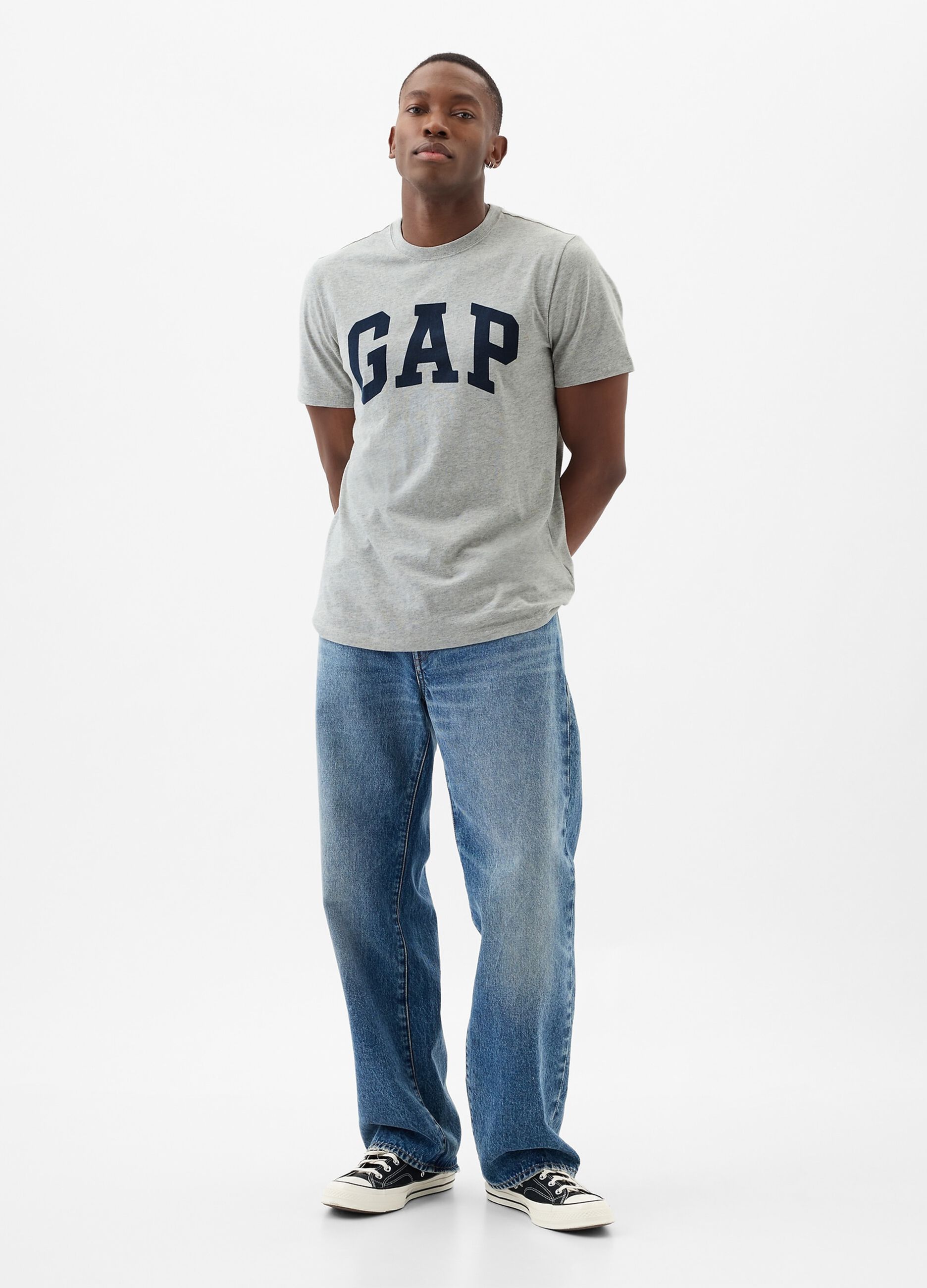 Cotton T-shirt with logo print