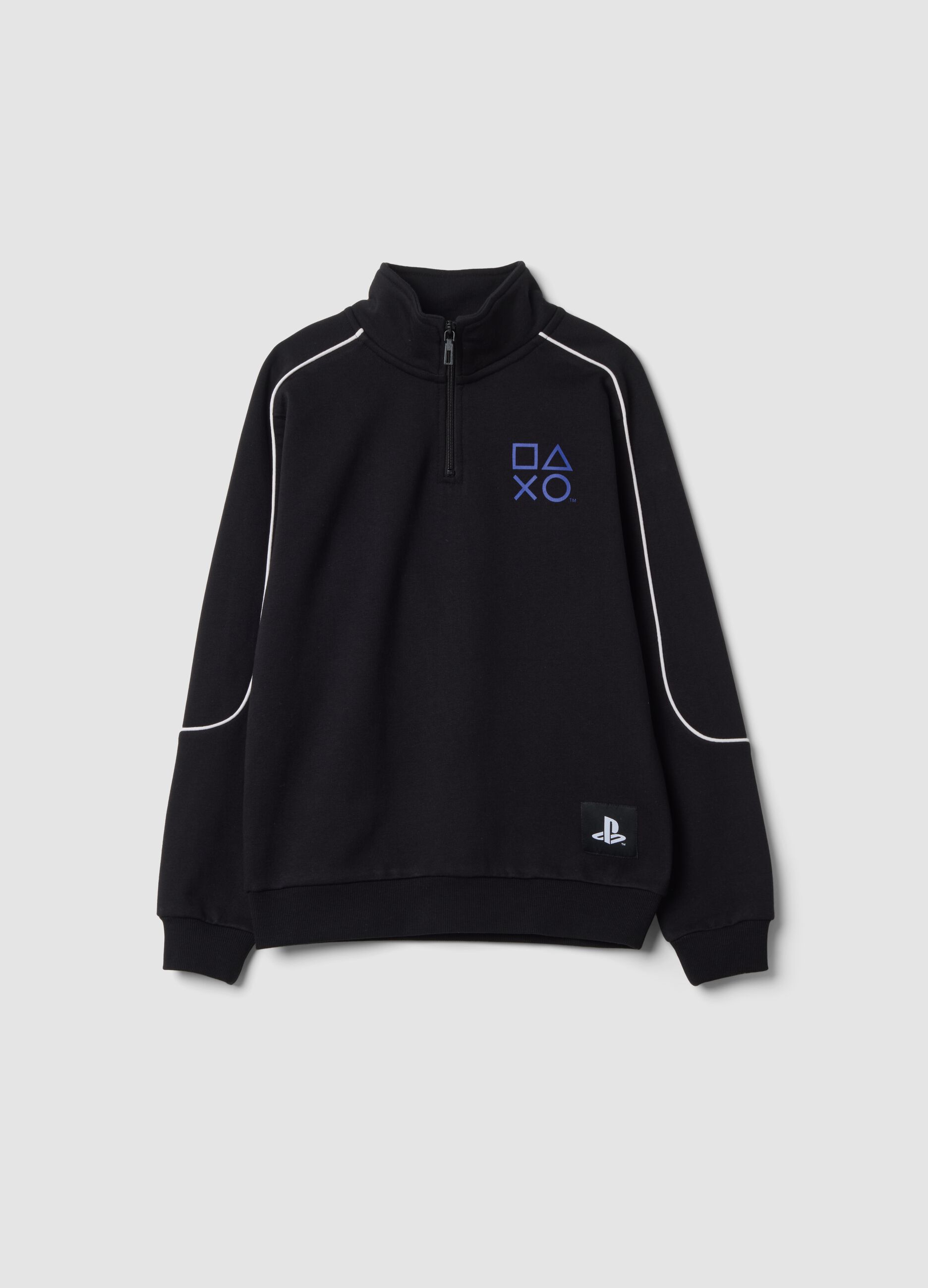 Black PlayStation half-zip cotton-blend sweatshirt
