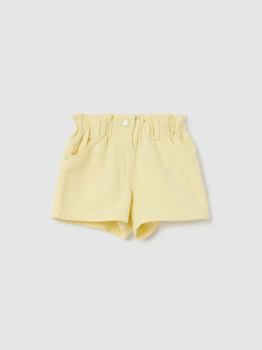 Paper bag shorts in cotton and Lyocell_0