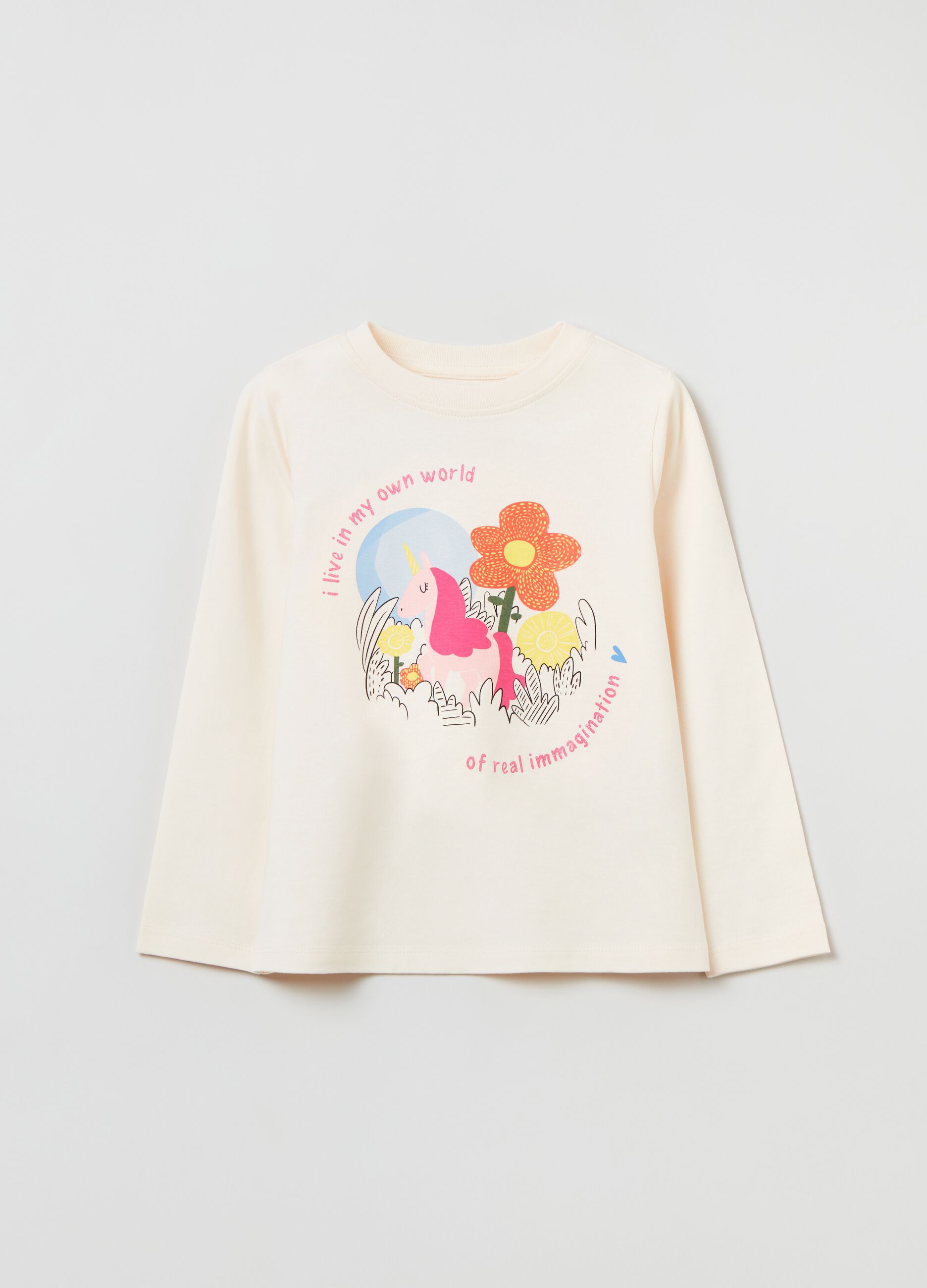 T-shirt a maniche lunghe con stampa_0