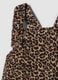 Brown pure cotton dress with animal print, oversized fit_3