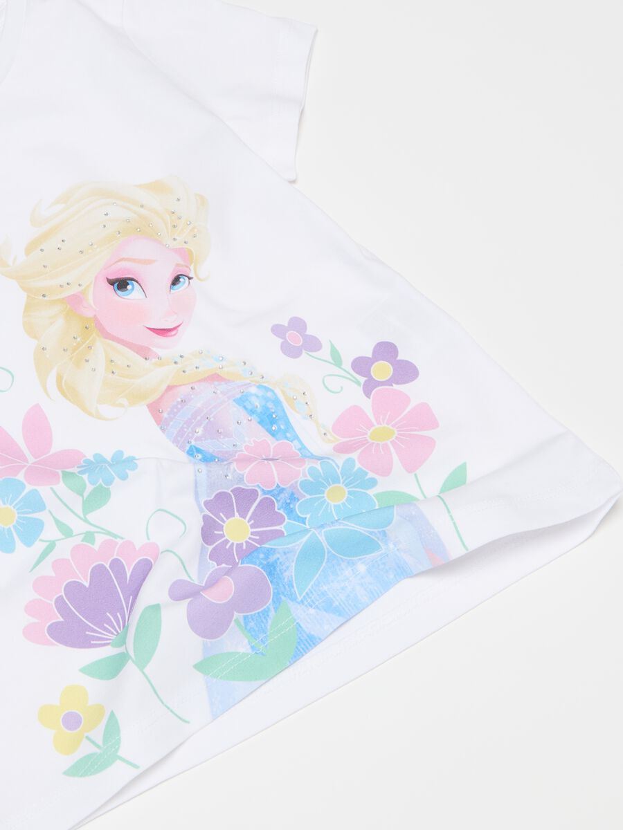 T-shirt with Elsa print and diamantés_2