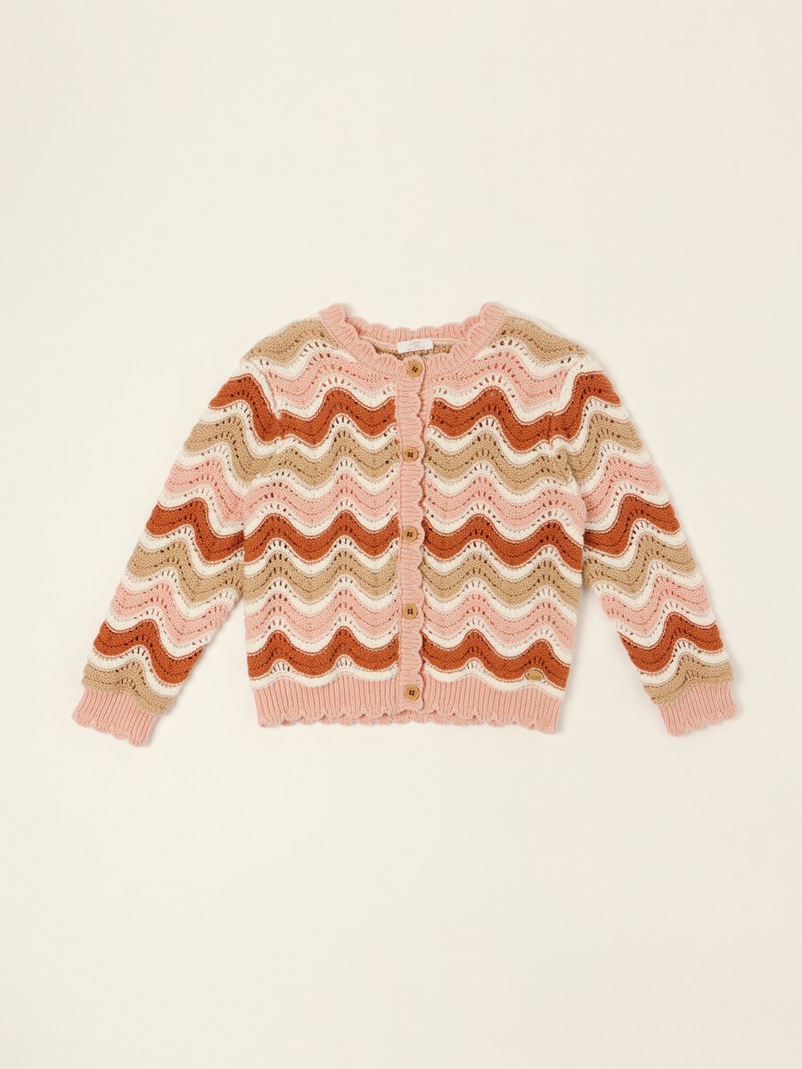 Multicolour pure cotton crochet cardigan for baby girl_0