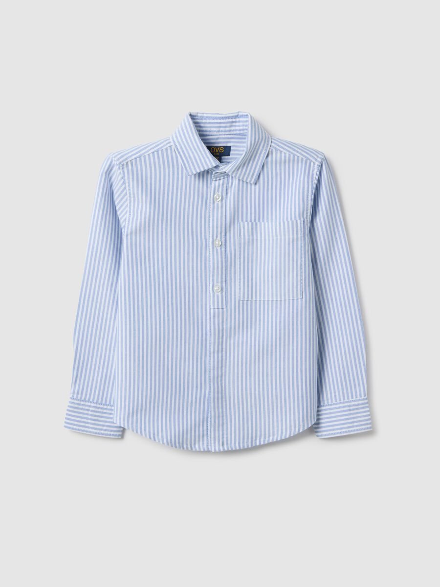 Boys' regular fit multicoloured stripe pure cotton shirt_0