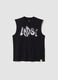 Black pure cotton boys&rsquo; oversized tank top_0