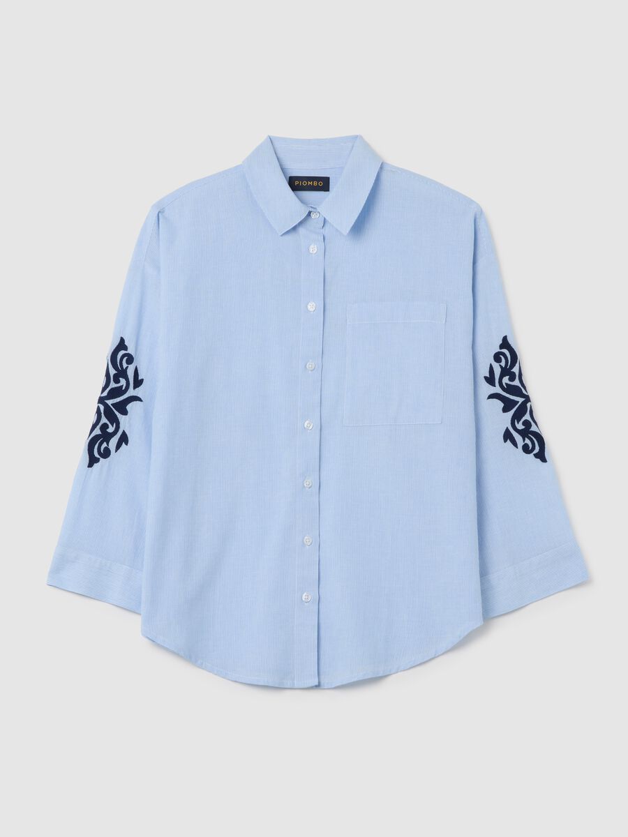 Light Blue Shirt with Embroidered Cotton Details_4