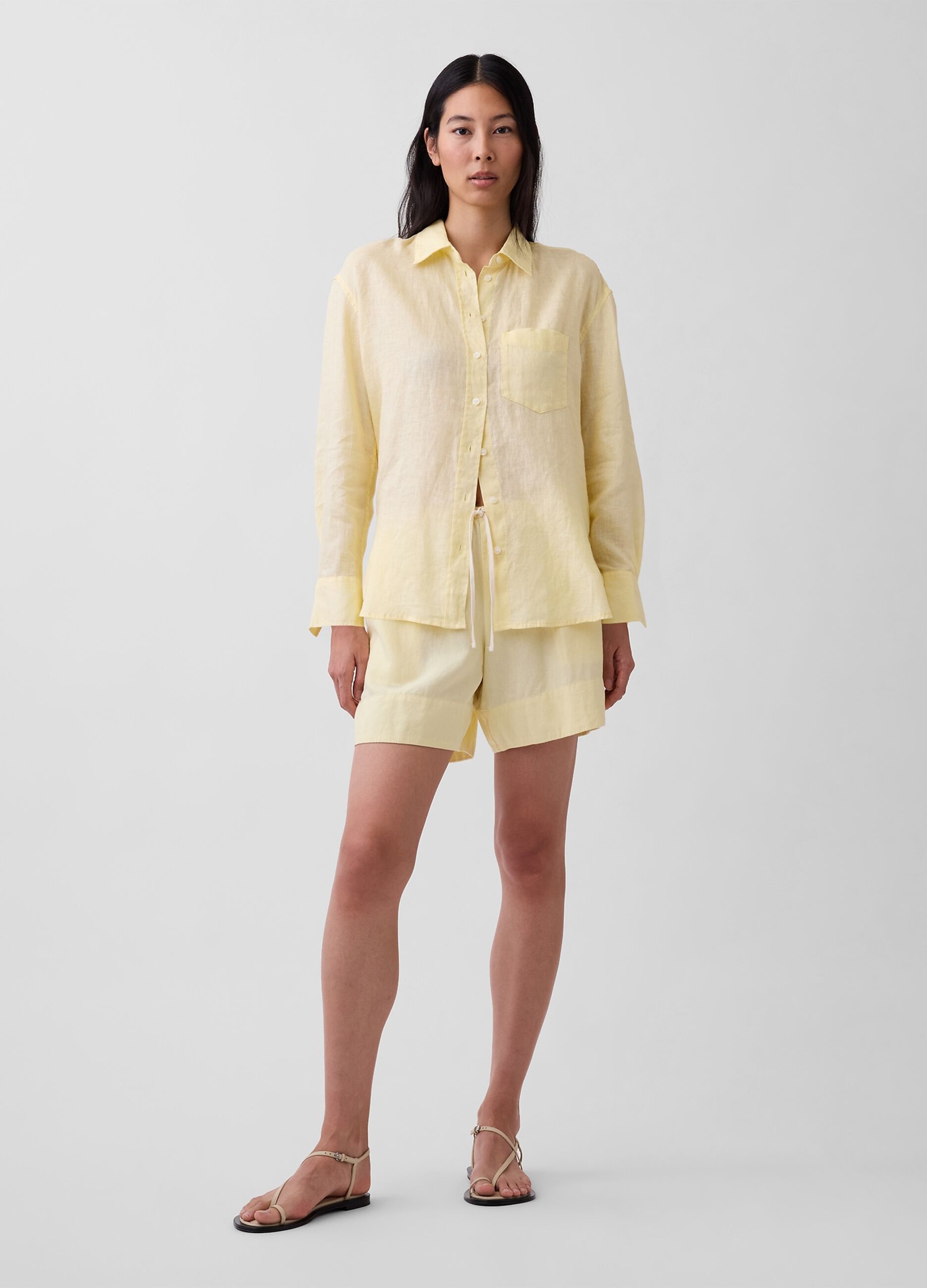 Linen-Blend Viscose Shorts