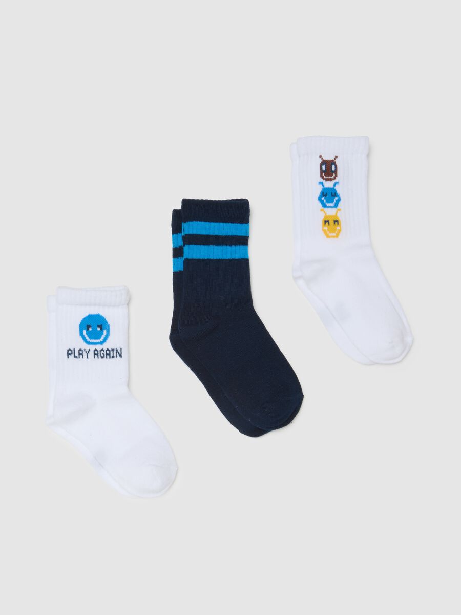 Multicoloured cotton children's socks tripack_0