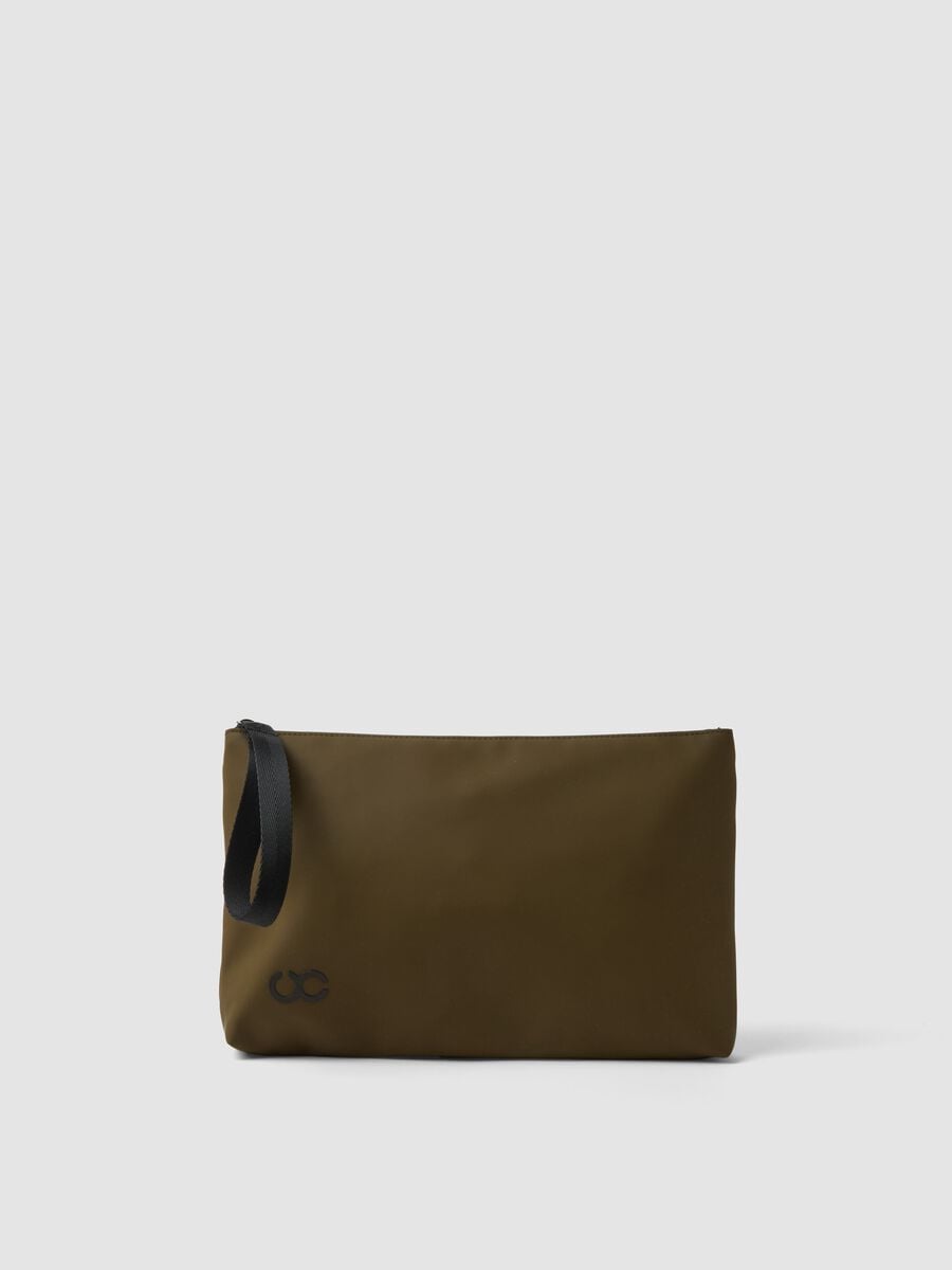 Pochette verde con zip e laccetto da polso_0