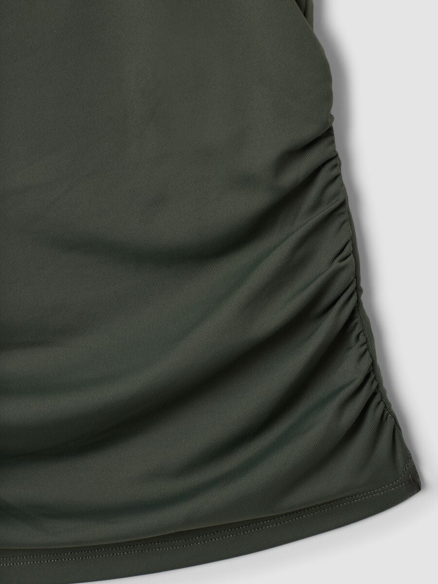 Green stretch tank top with side ruching_2
