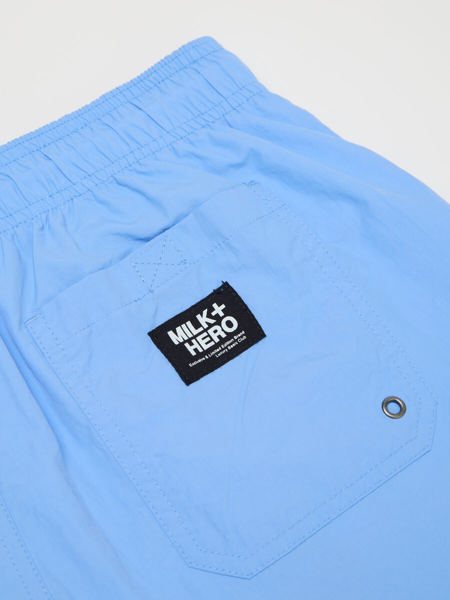 Boxer da uomo azzurro regular fit con elastico e coulisse_5