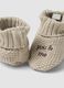 Grey pure cotton knitted booties with turn-up cuff_2