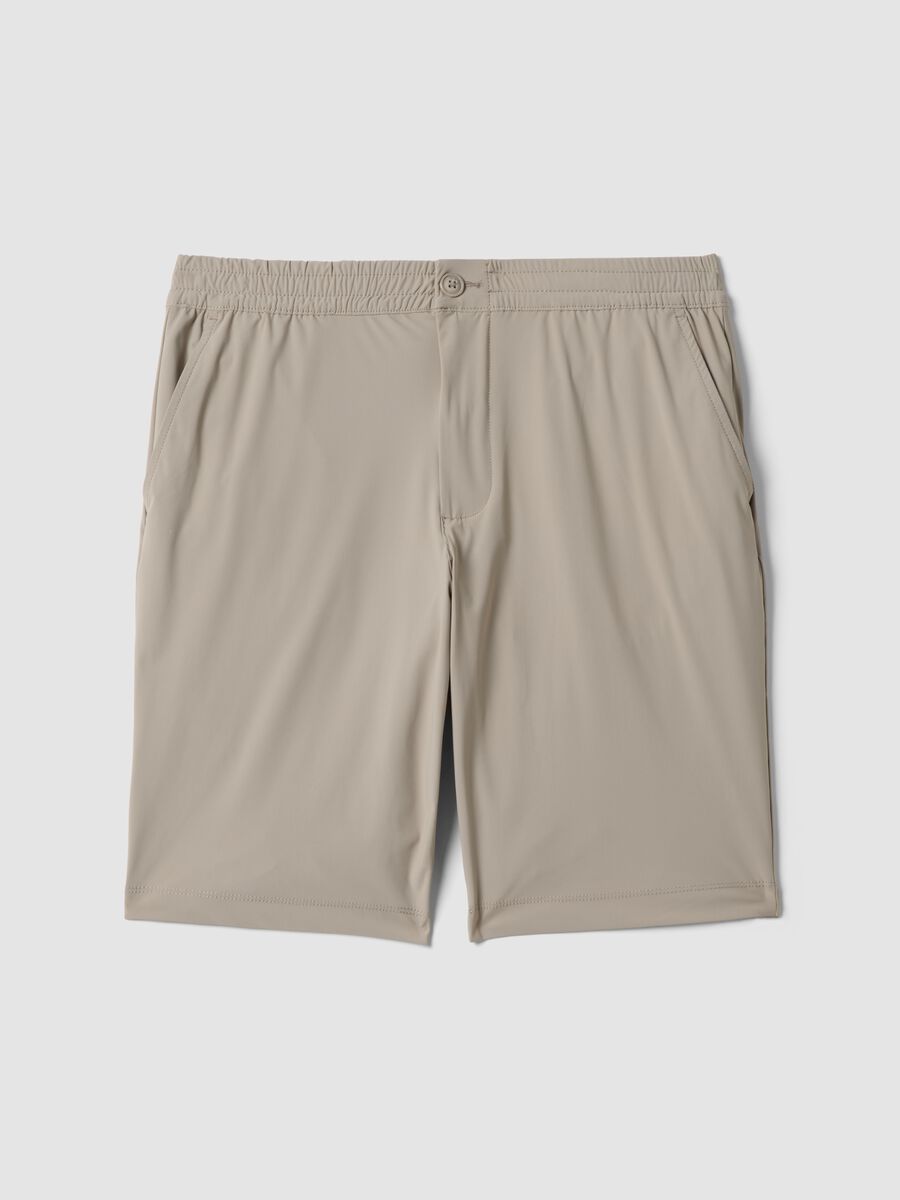 Bermuda jogger beige in tessuto elasticizzato regular fit_4