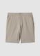 Beige regular-fit stretch-fabric jogger bermuda shorts_4