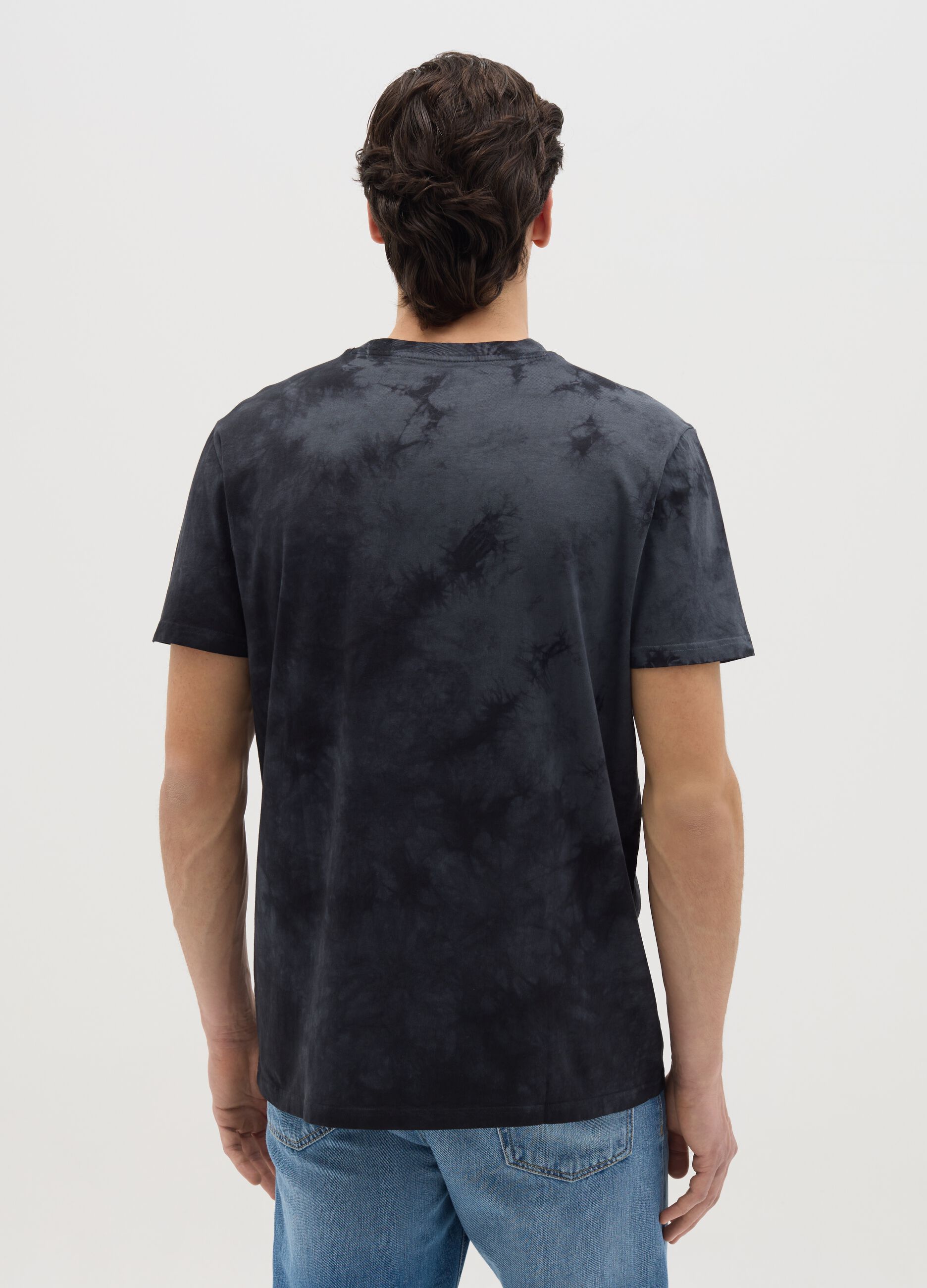 Tie-dye T-shirt with Pink Floyd print
