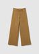 Pantaloni da ragazza in cotone elasticizzato marroni a gamba larga_3
