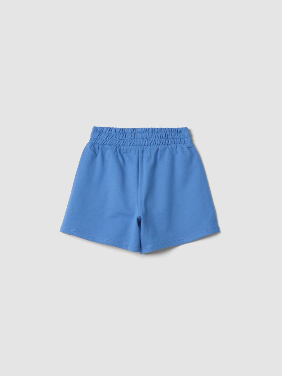 Girls&rsquo; light blue pure cotton shorts with elasticated waist_1