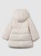 Beige padded girls jacket regular fit with hood and zip_1