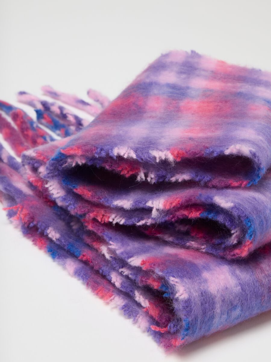 Purple scarf in polyester blend_1