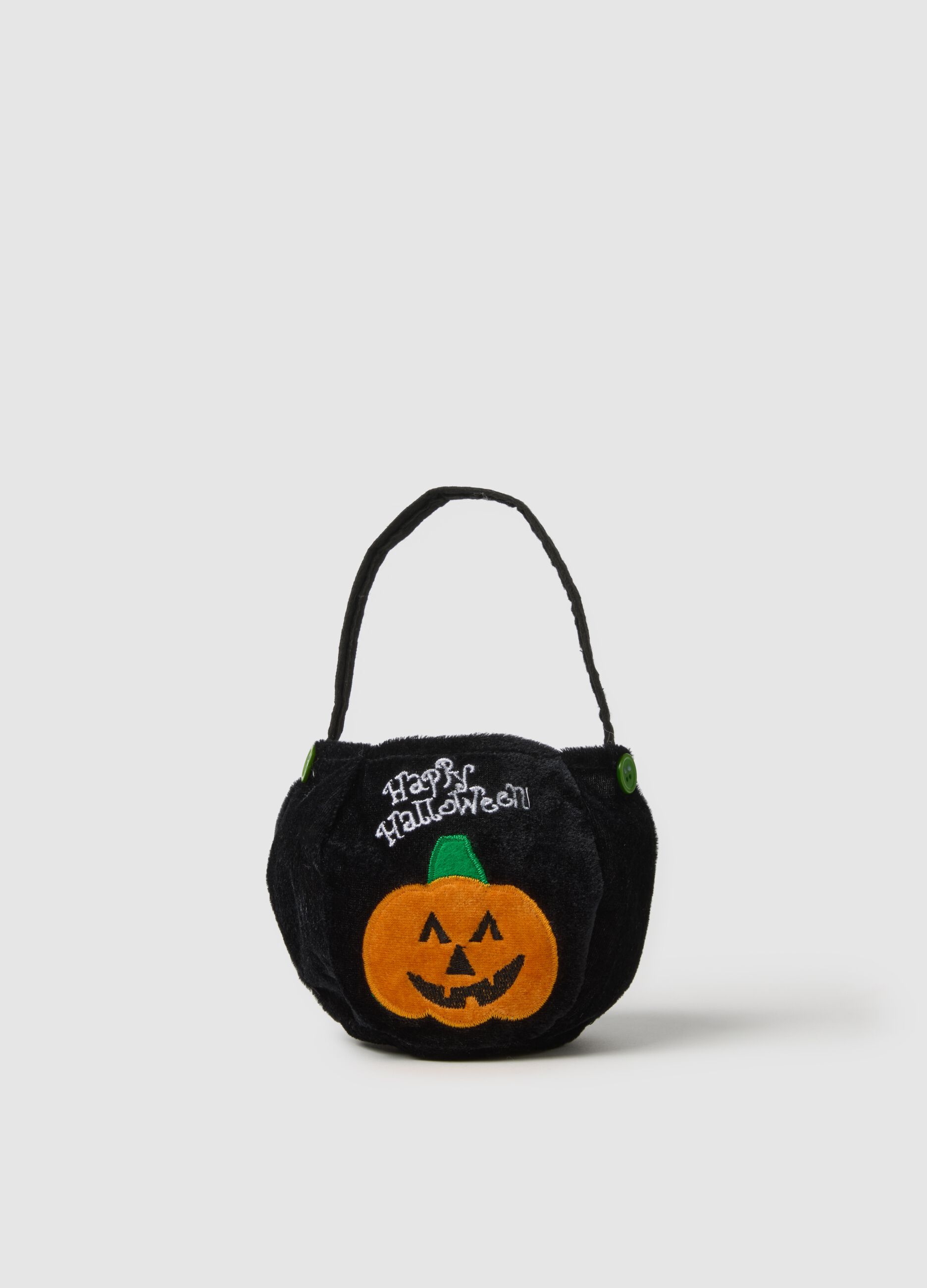 Black Bag with Pumpkin Print