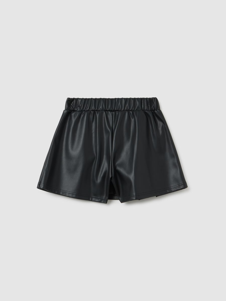 Regular fit girls' black shorts_4