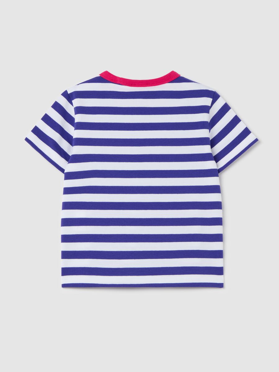 T-shirt with striped pattern and diamanté logo_4