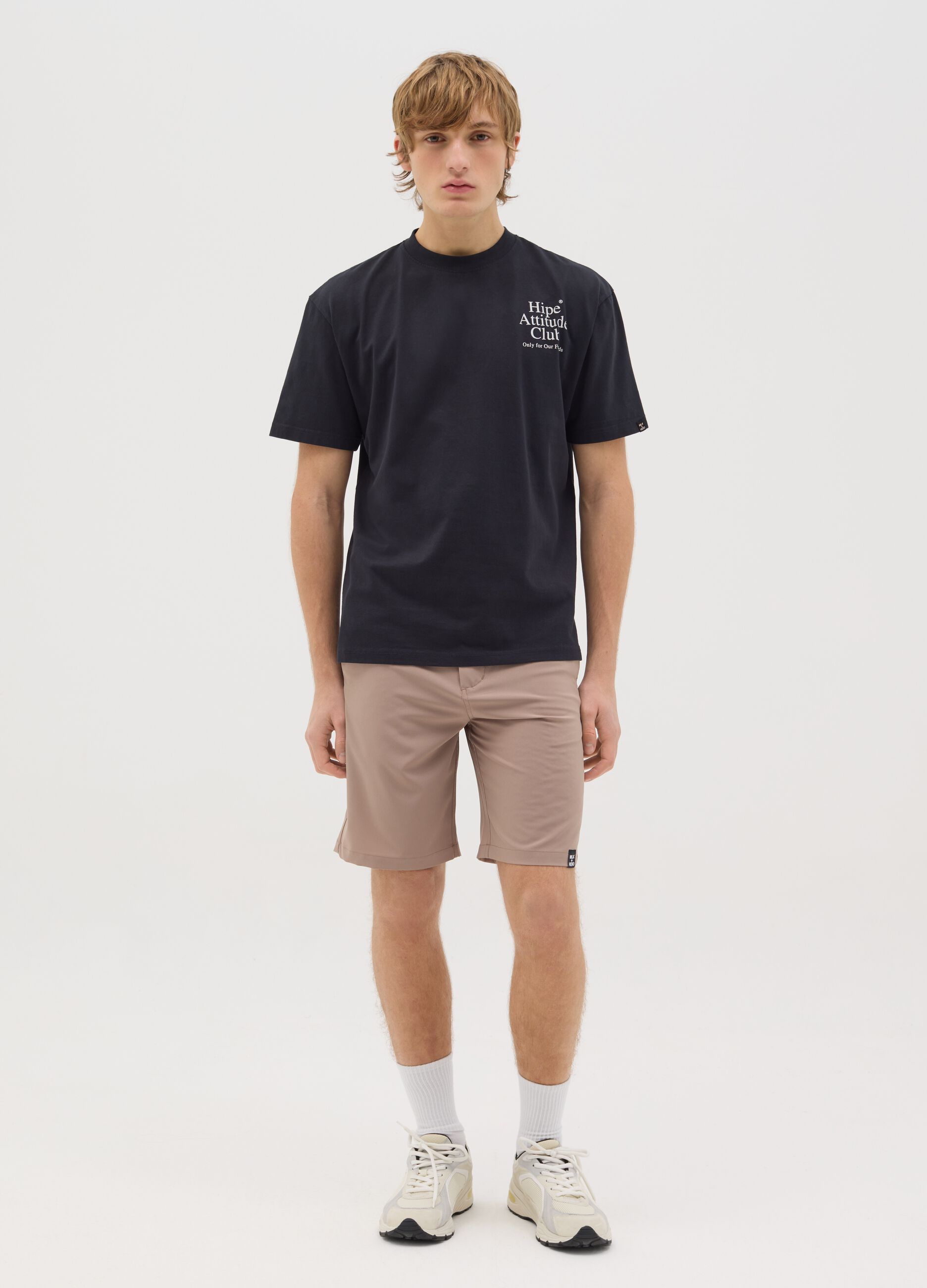 Beige Stretch Fabric Boxer Shorts Milk+Hero