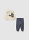 Children's set in pure beige and blue cotton with Batman graphic_0