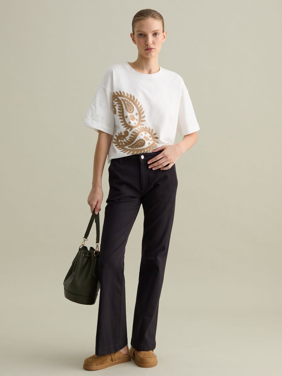 White paisley print T-shirt_1